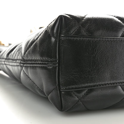 Chanel Shiny Crumpled Lambskin Quilted Small CC Funky Town Hobo Black 9 of 10