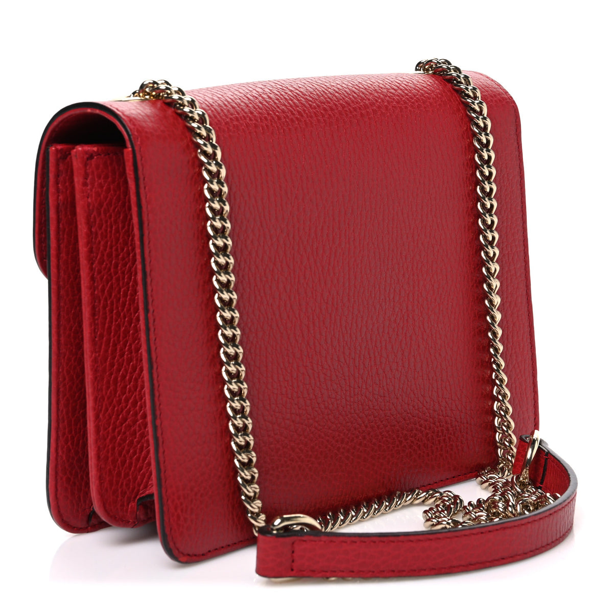 Gucci Dollar Calfskin Small Interlocking G Shoulder Bag Red 3 of 11