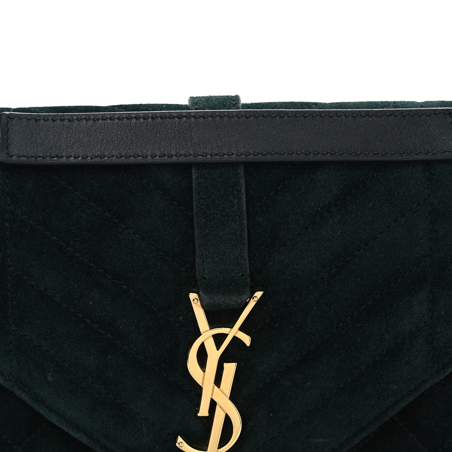 Suede Mixed Matelasse Triquilt Medium Monogram Envelope Satchel Algae