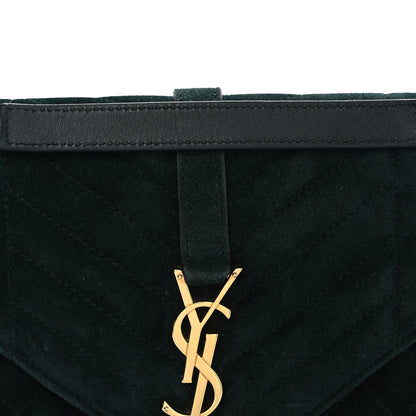 Saint Laurent Suede Mixed Matelasse Triquilt Medium Monogram Envelope Satchel Algae 8 of 10