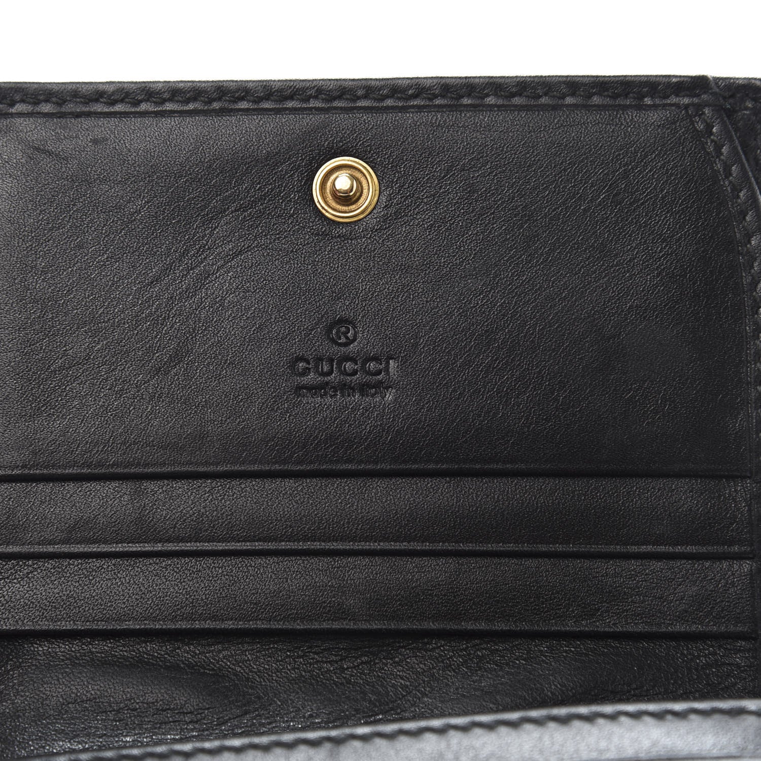 Gucci Calfskin Matelasse GG Marmont Card Case Wallet Black 6 of 9