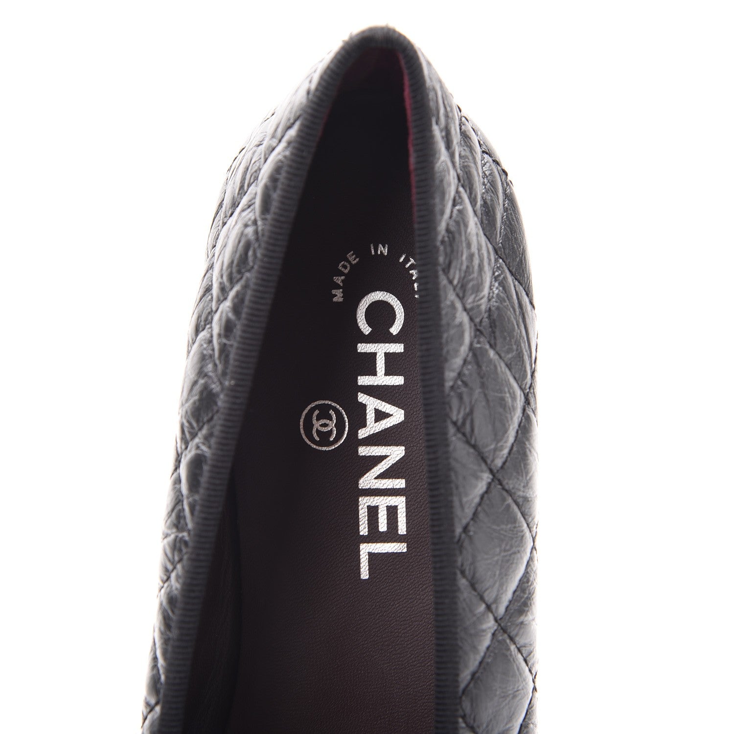Chanel Aged Calfskin Quilted Cap Toe Ballerina Flats 40.5 Black 6 of 9