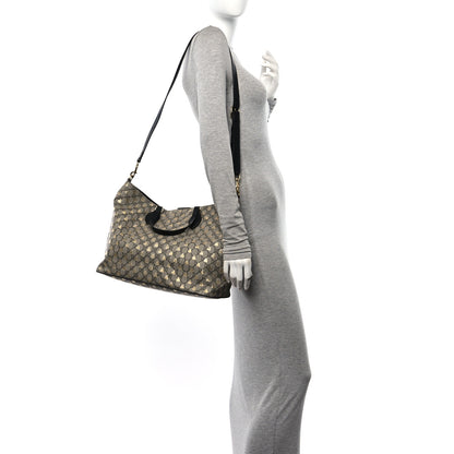 Gucci Soft GG Supreme Monogram Bees Medium Crossbody Tote Beige Oro Black 2 of 10