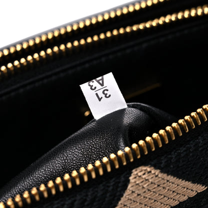 Prada Jacquard Calfskin Triangolo Symbole Embroidered Mini Triangle Double Bag Black Corda 8 of 10