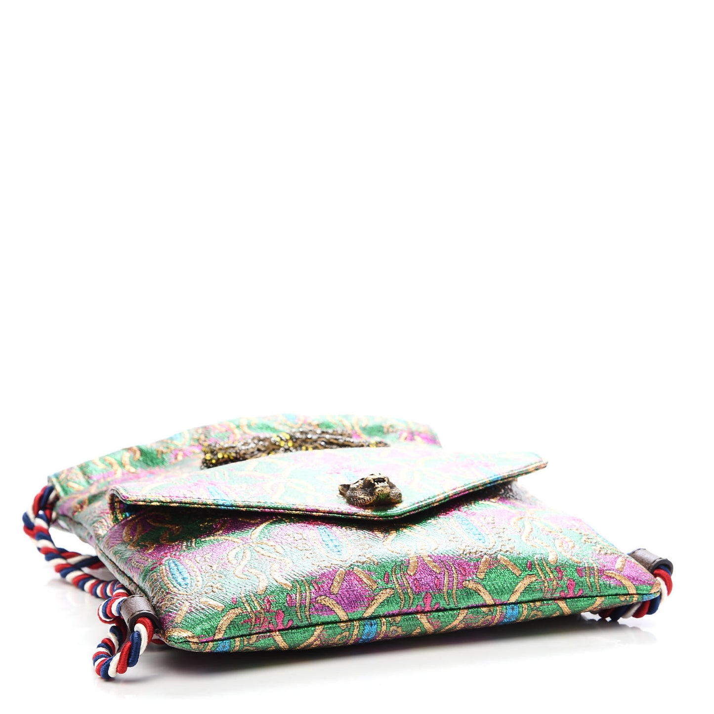 Brocade Animalier Bow Drawstring Backpack Multicolor