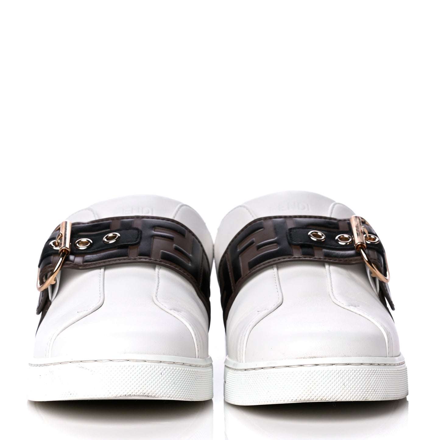 Vitello FF Embossed Womens Slip On Sneakers 37 Ultra White Maya Black
