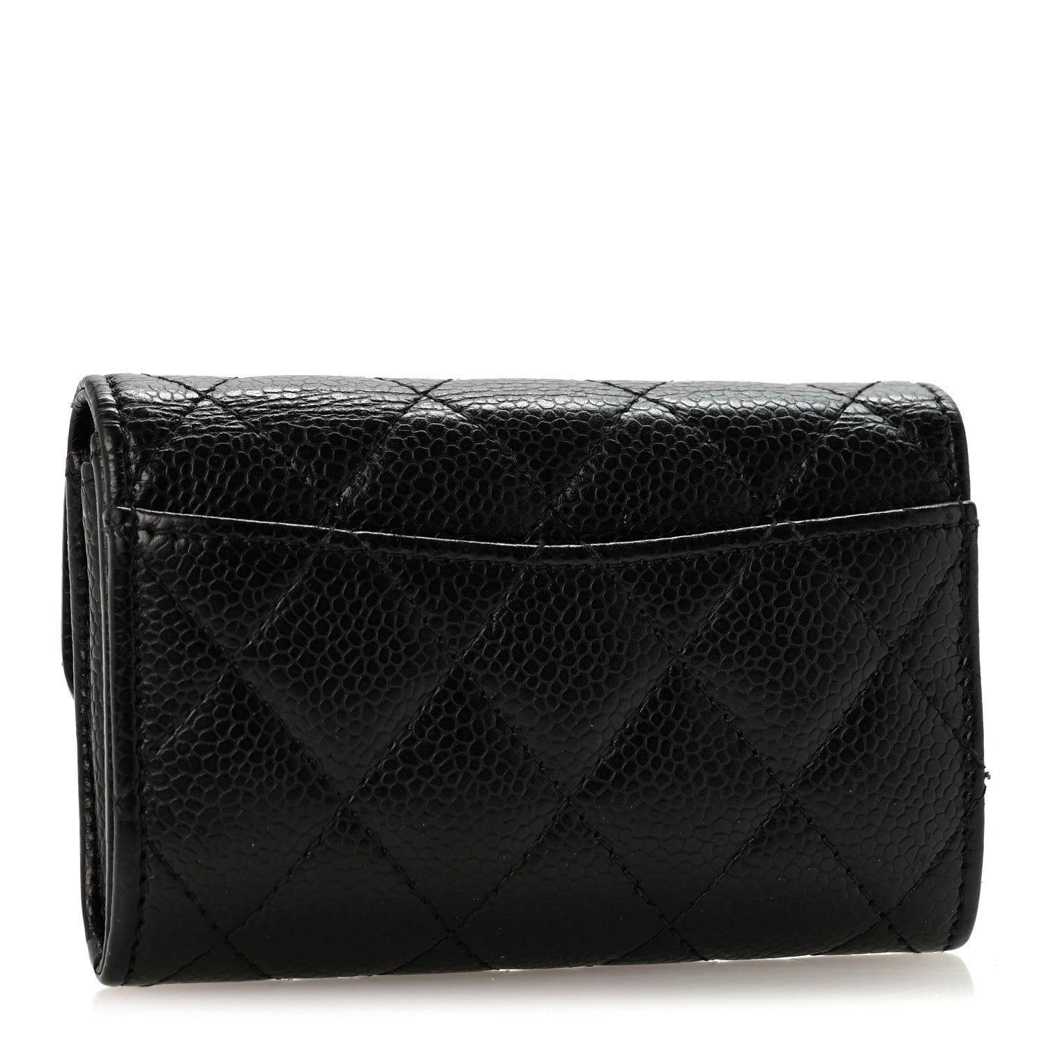 Chanel Caviar Quilted Flap Card Holder Wallet Black 3 of 9