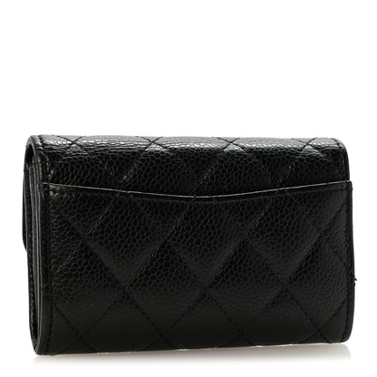 Chanel Caviar Quilted Flap Card Holder Wallet Black 3 of 9