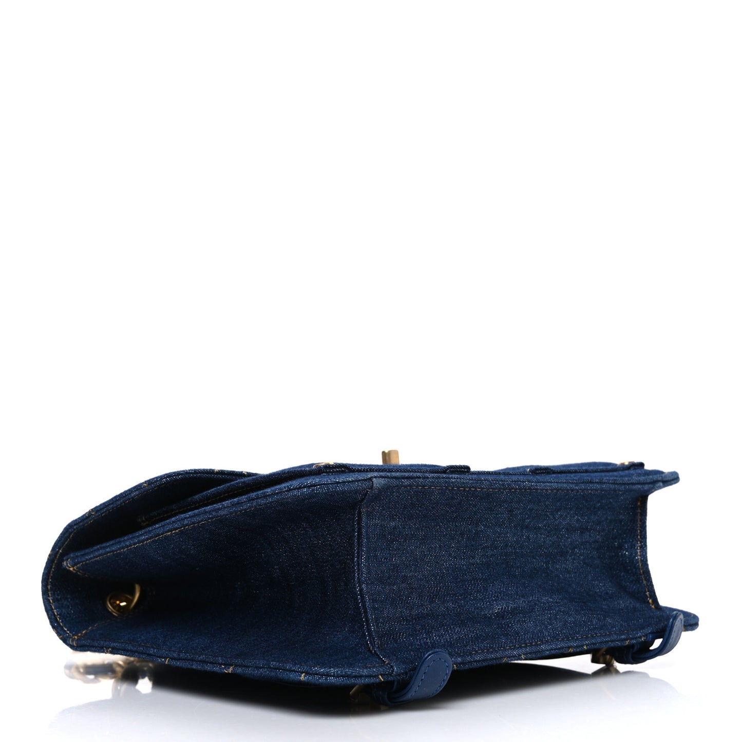 Denim Quilted Double You Backpack Blue Golden