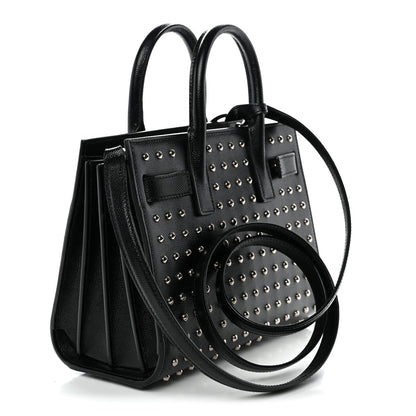Saint Laurent Calfskin Studded Nano Sac De Jour Black 3 of 13