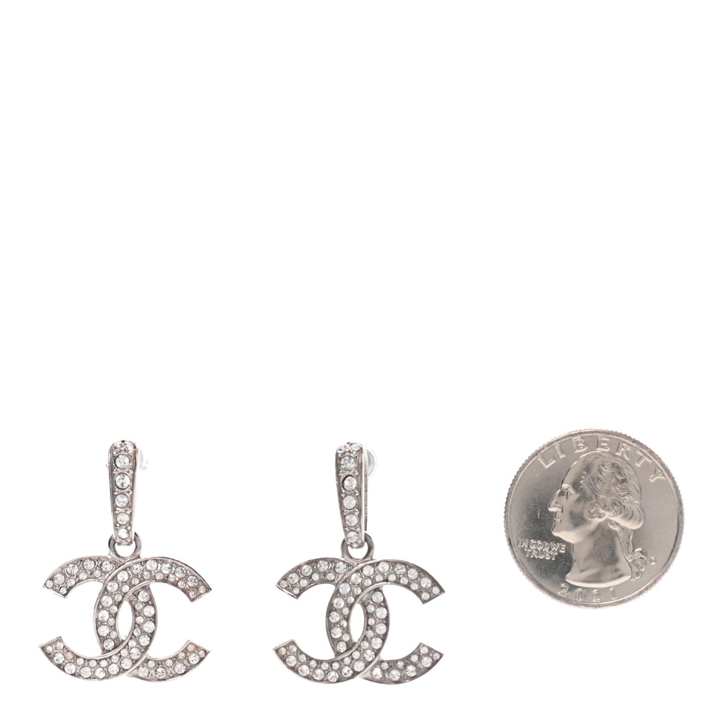 Crystal Palais Garnier CC Drop Earrings Silver