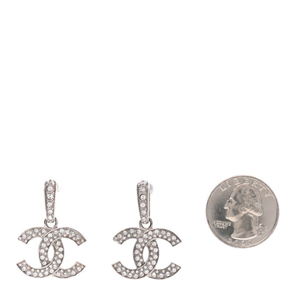Chanel Crystal Palais Garnier CC Drop Earrings Silver 2 of 4