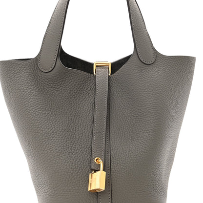 Hermes Taurillon Clemence Picotin Lock 18 PM Gris Meyer 8 of 10