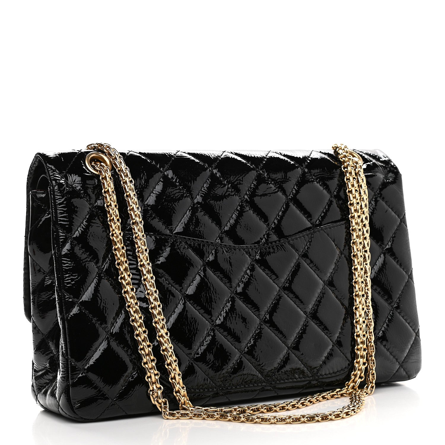 Chanel Distressed Patent Quilted 2.55 Reissue 227 Flap Black 2 of 9