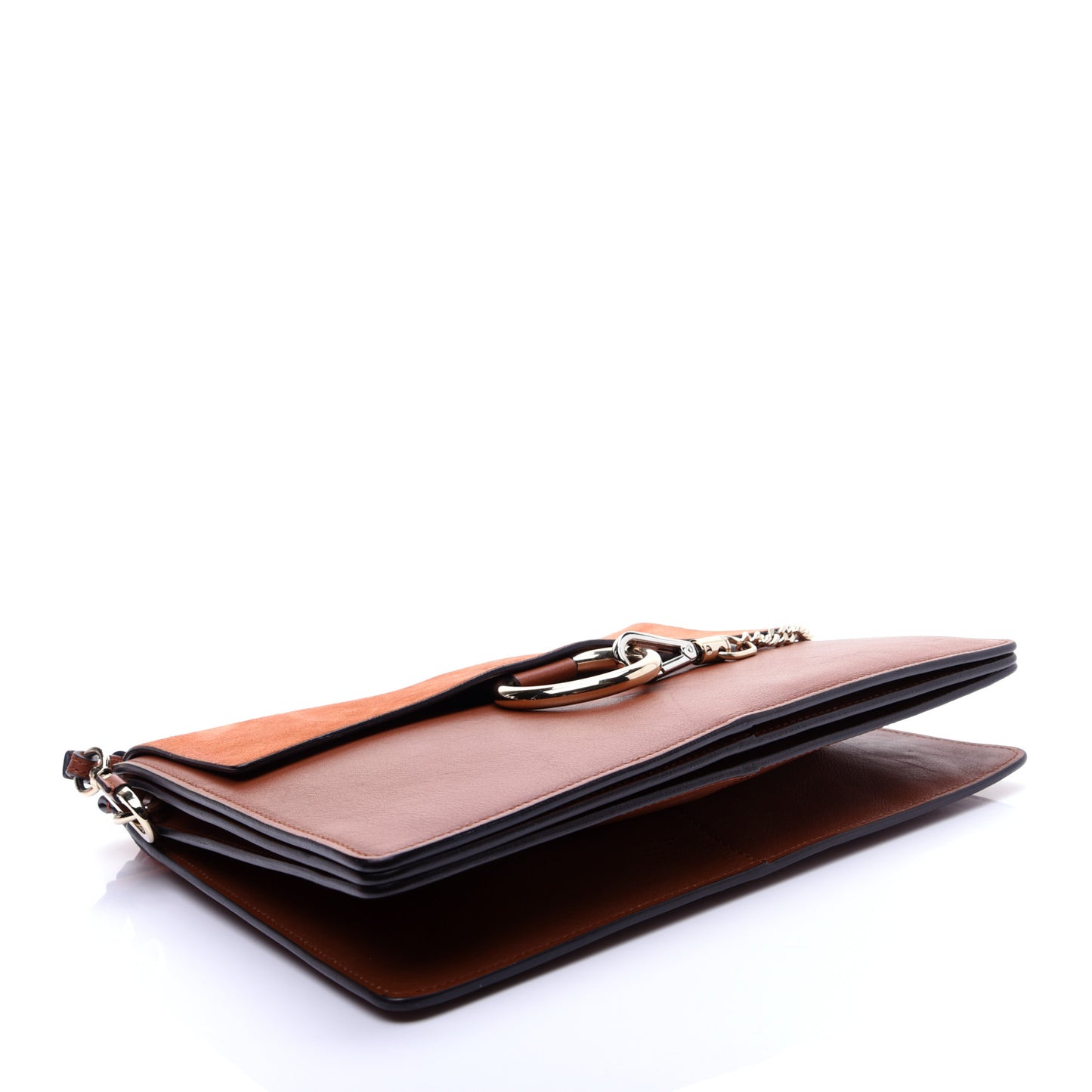 Suede Calfskin Medium Faye Shoulder Bag Tobacco