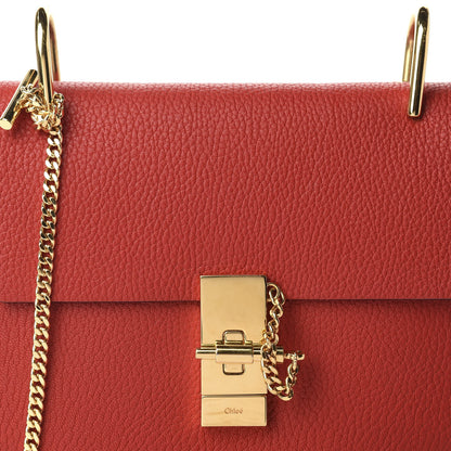 Chloe Grained Lambskin Drew Shoulder Bag Plaid Red 9 of 9