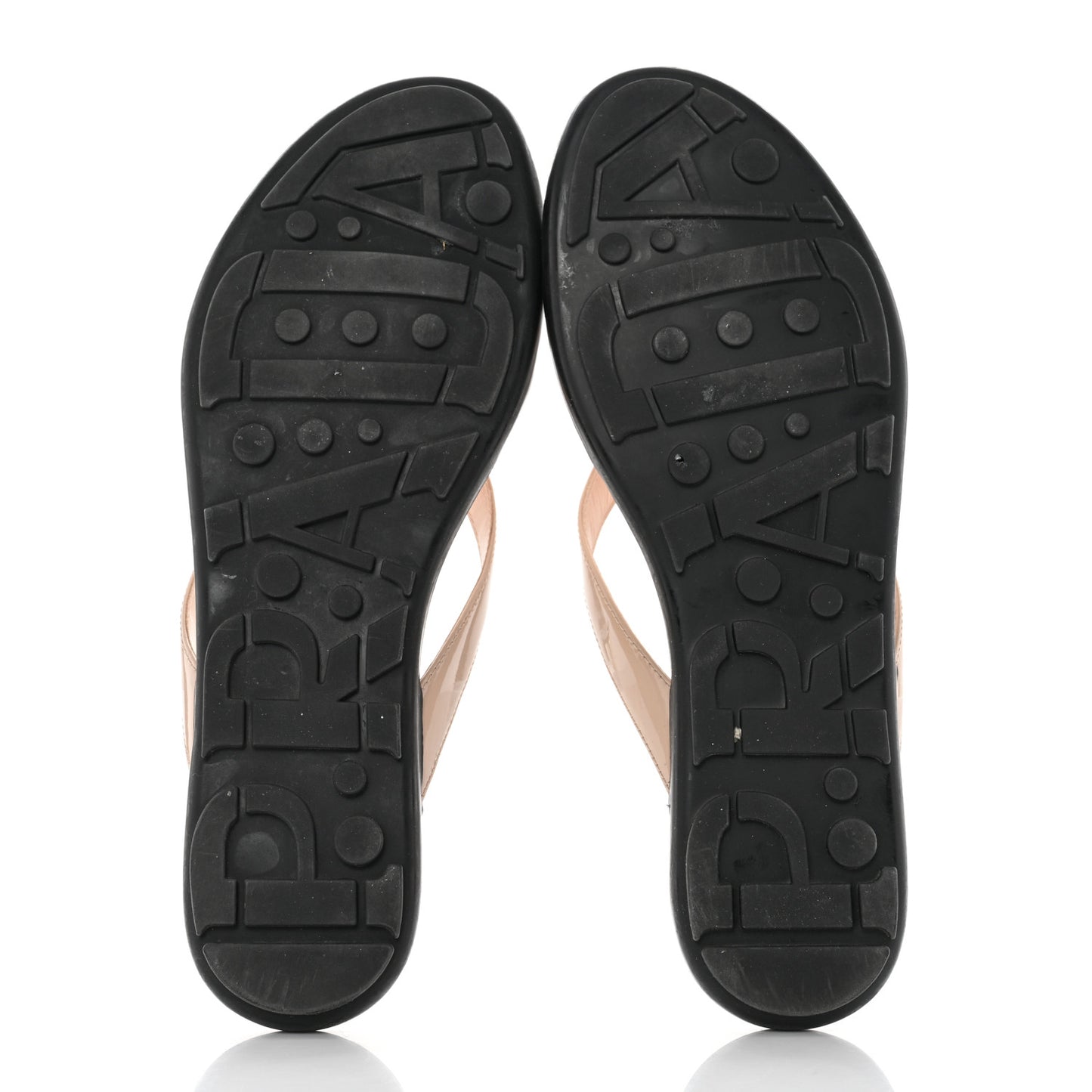 Patent Calfskin Logo Thong Sandals 40 Cipria