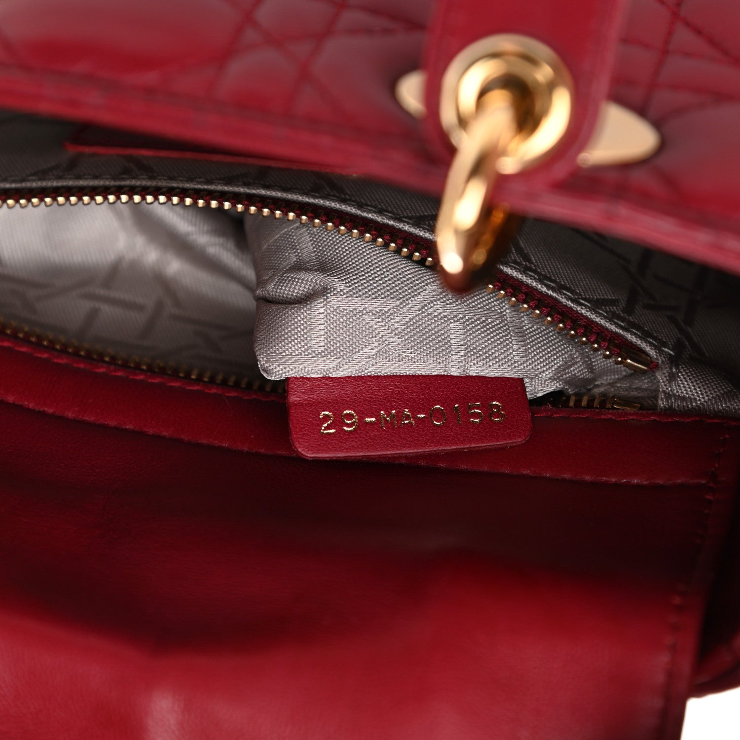 Christian Dior Lambskin Cannage Small Lucky Badges My Lady Dior Red 6 of 12