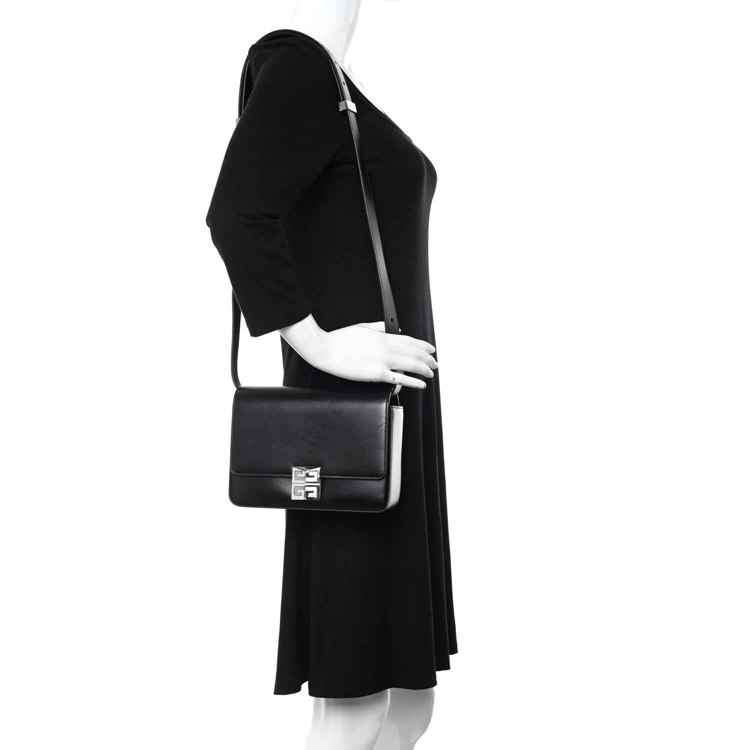 Givenchy Box Calfskin Medium 4G Shoulder Bag Black 2 of 14