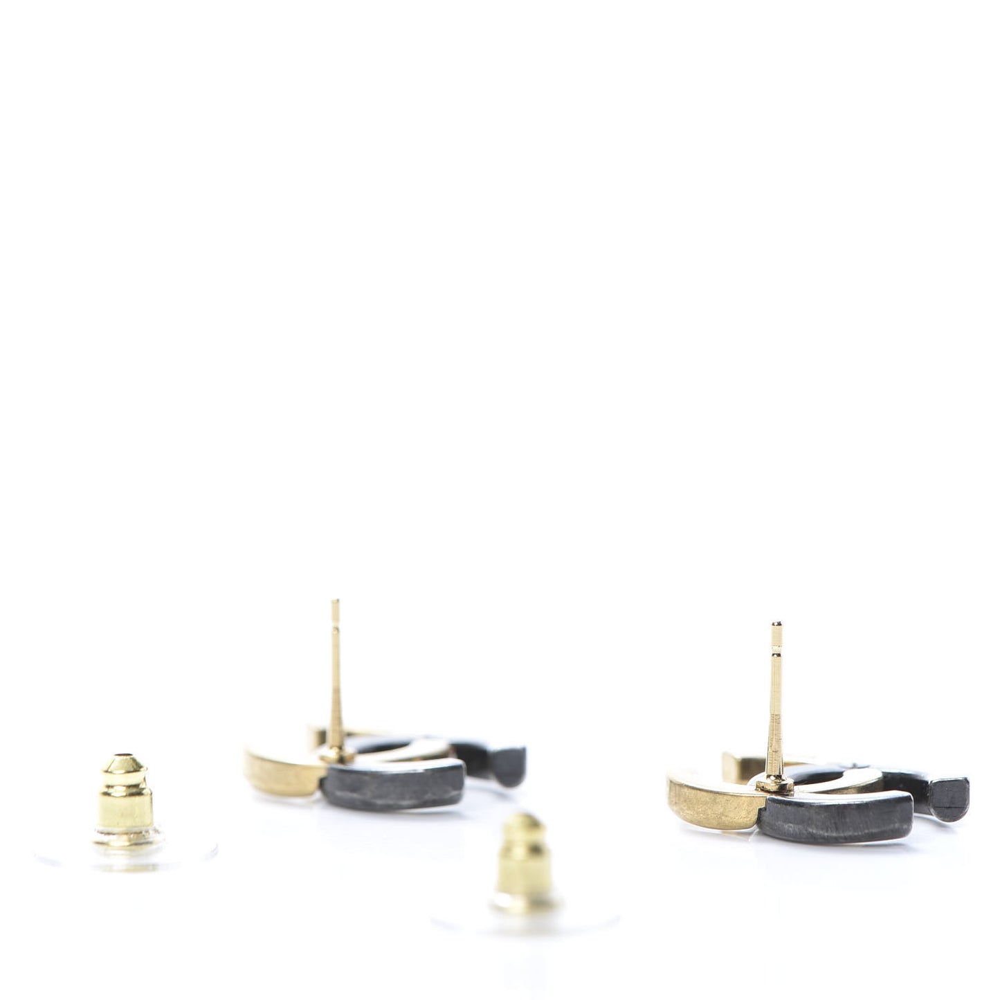 Metal CC Earrings Gold Ruthenium