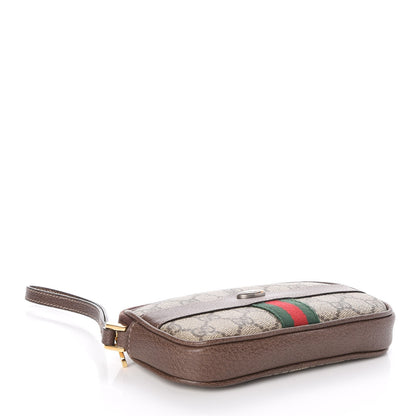 Gucci GG Supreme Monogram Ophidia Phone Case Wristlet Brown 4 of 8