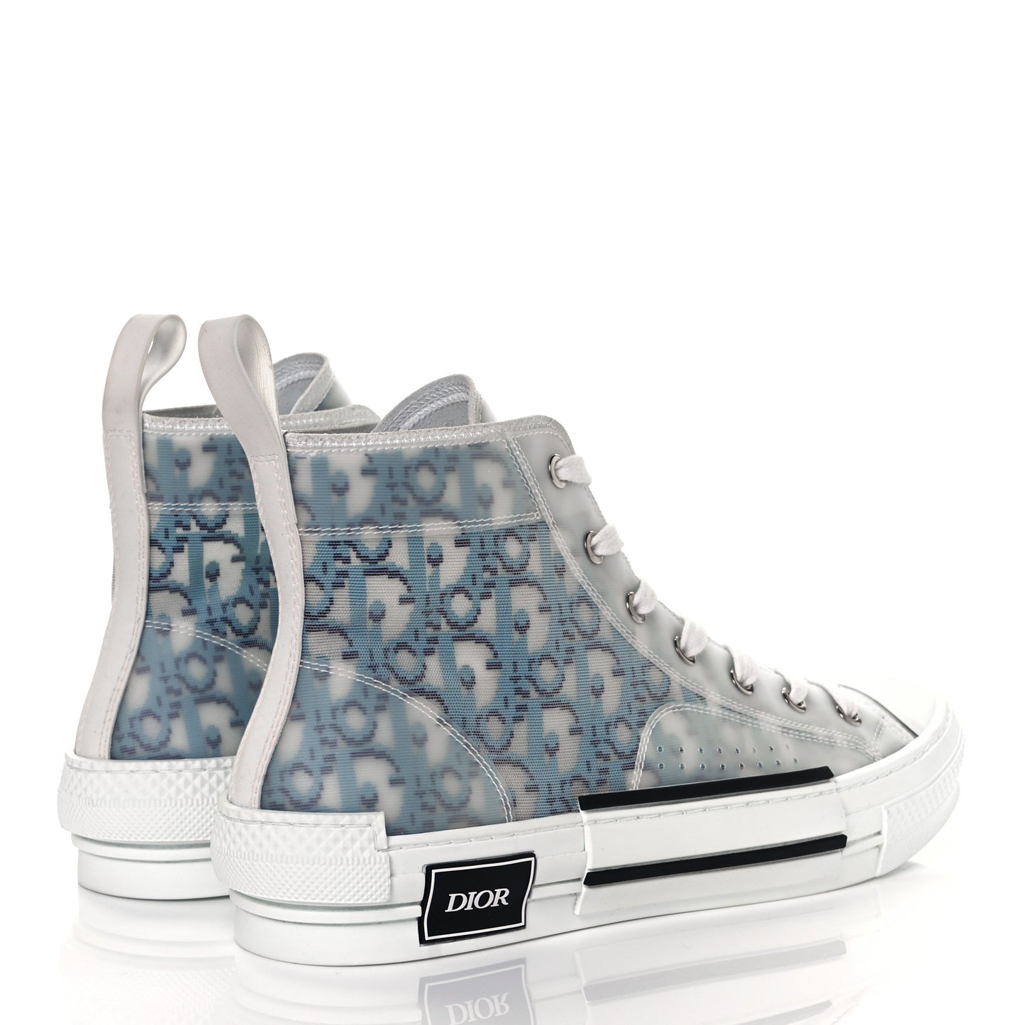 Technical Canvas Oblique Pixel Mens B23 High Top Sneakers 42 Beige Blue