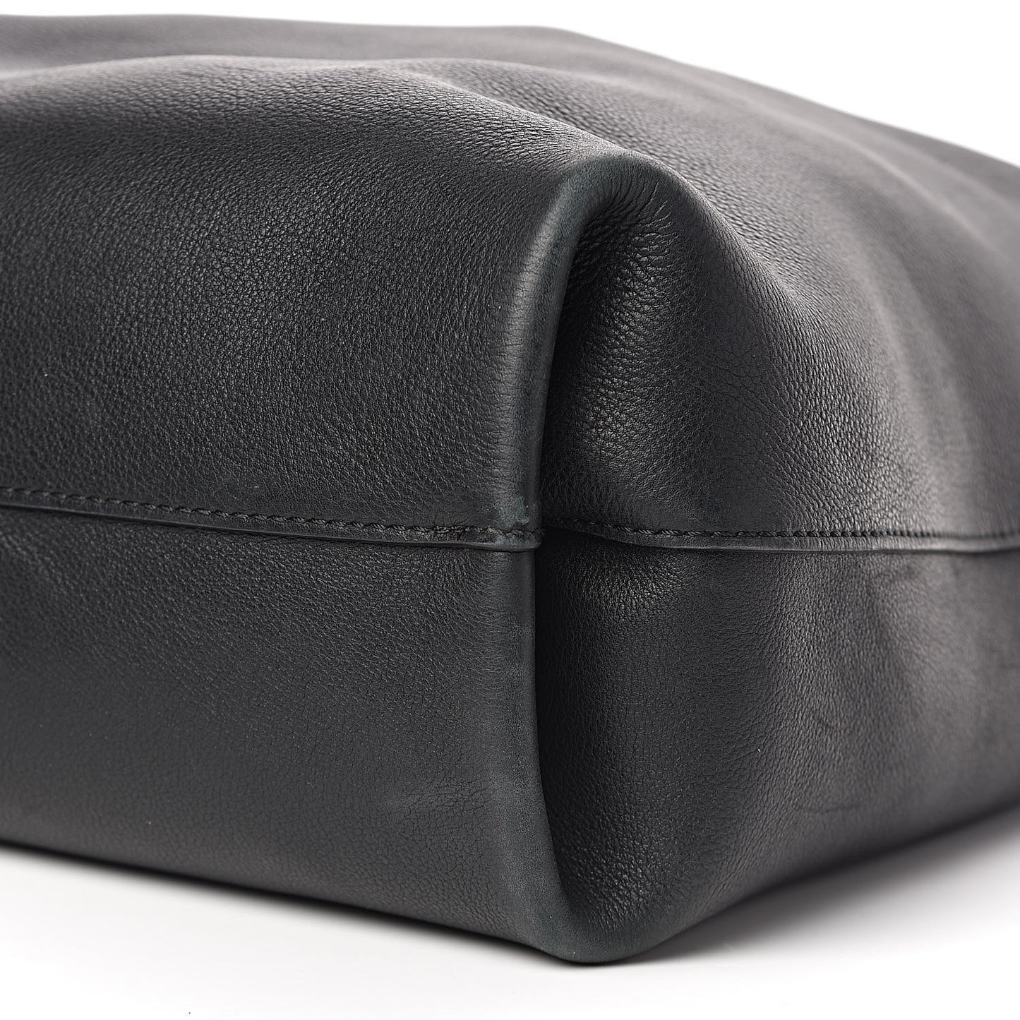 Calfskin Grommet Hobo Black