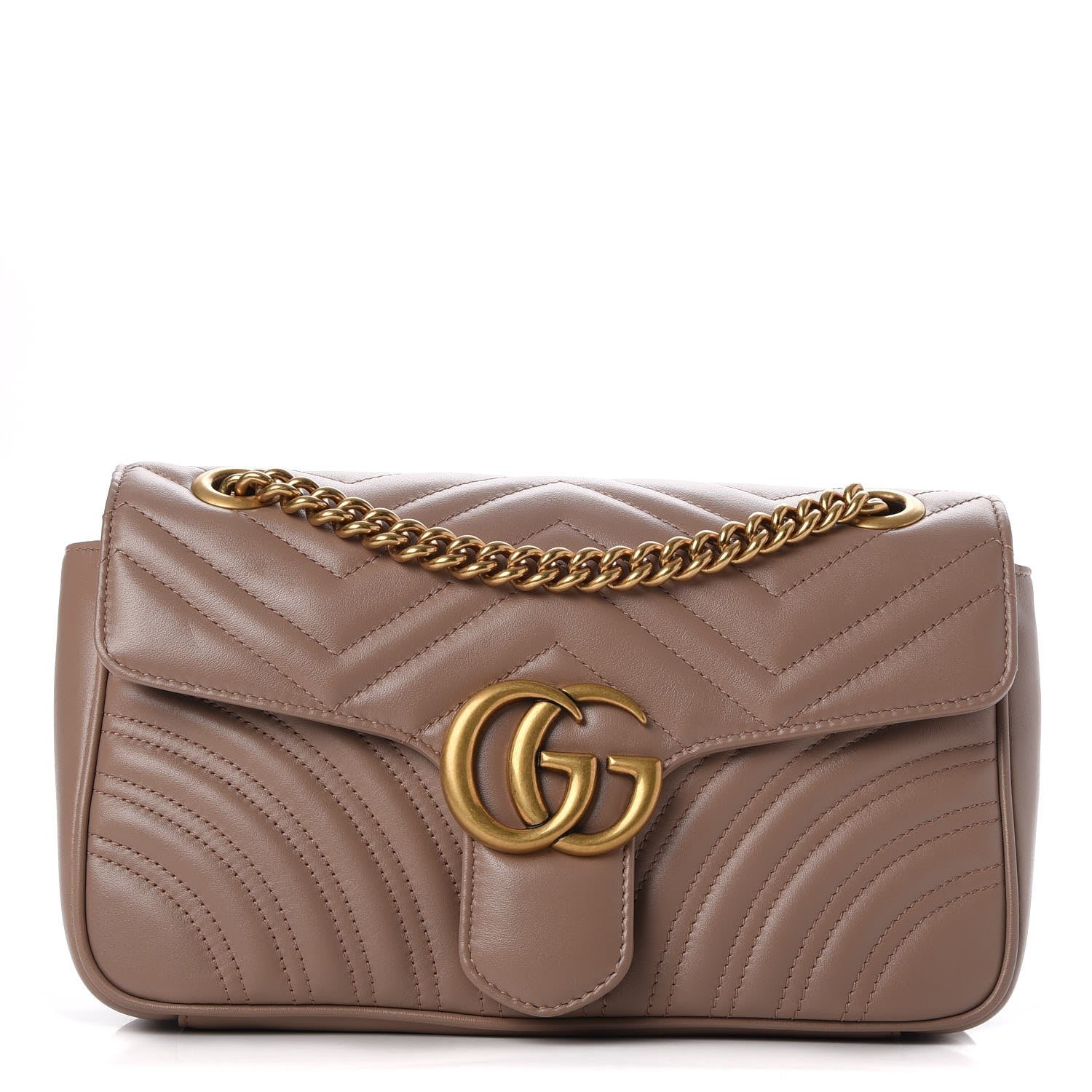 Gucci Calfskin Matelasse Small GG Marmont Shoulder Bag Porcelain Rose 1 of 8