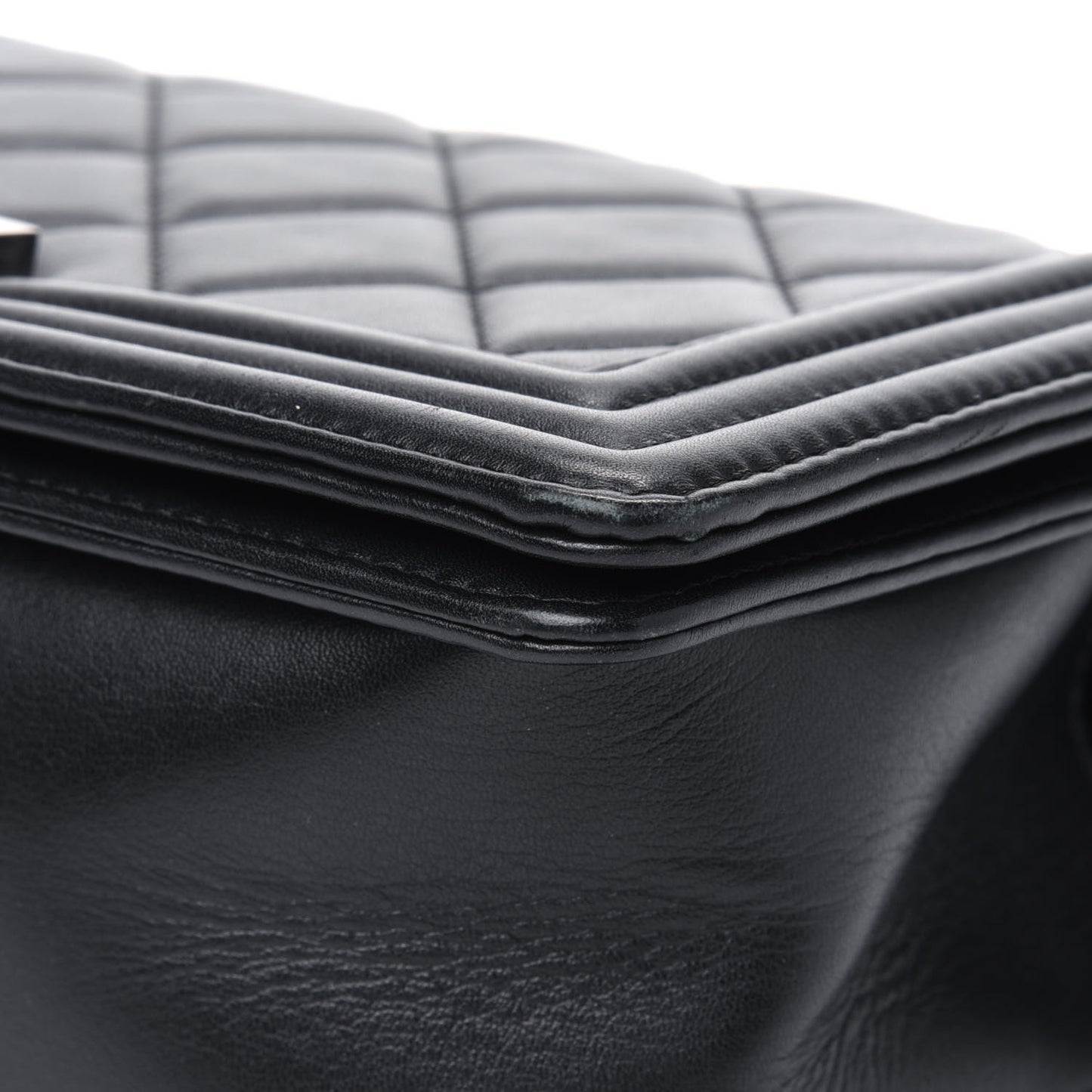 Calfskin Quilted Medium Boy Flap Black