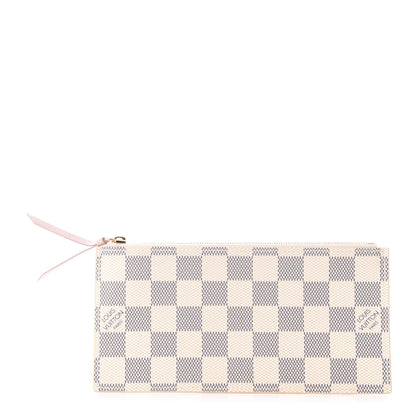 Louis Vuitton Damier Azur Felicie Chain Wallet Zippered Insert Rose Ballerine 1 of 6