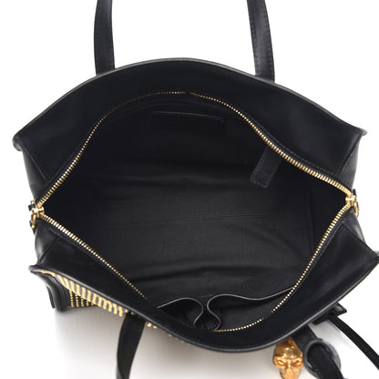 Alexander McQueen Calfskin Small Studded Padlock Zip Around Tote Black 5 of 7