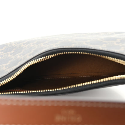 Celine Triomphe Canvas Calfskin Ava Shoulder Bag Tan 5 of 11