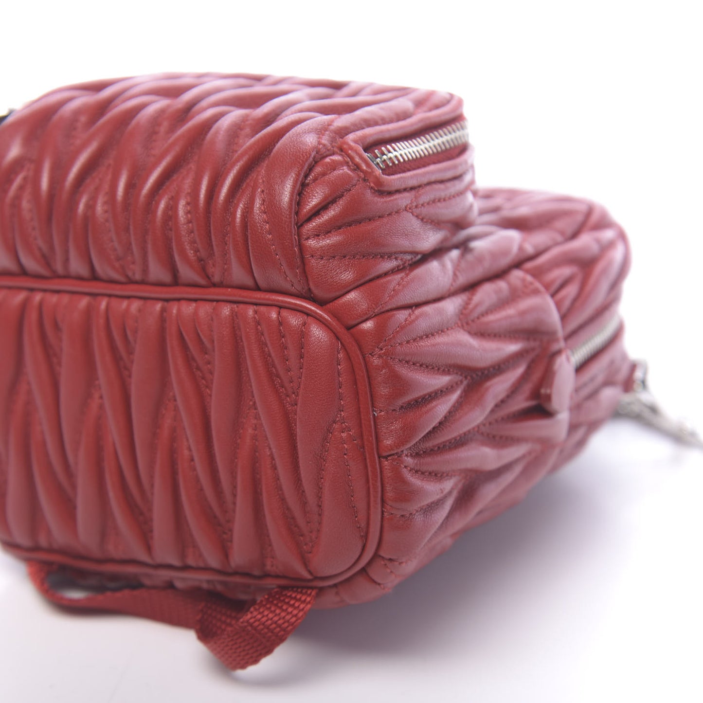 Nappa Matelasse Lux Mini Backpack Rosso