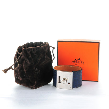 Hermes Matte Alligator Kelly Dog Cuff Bleu De Malte 7 of 7