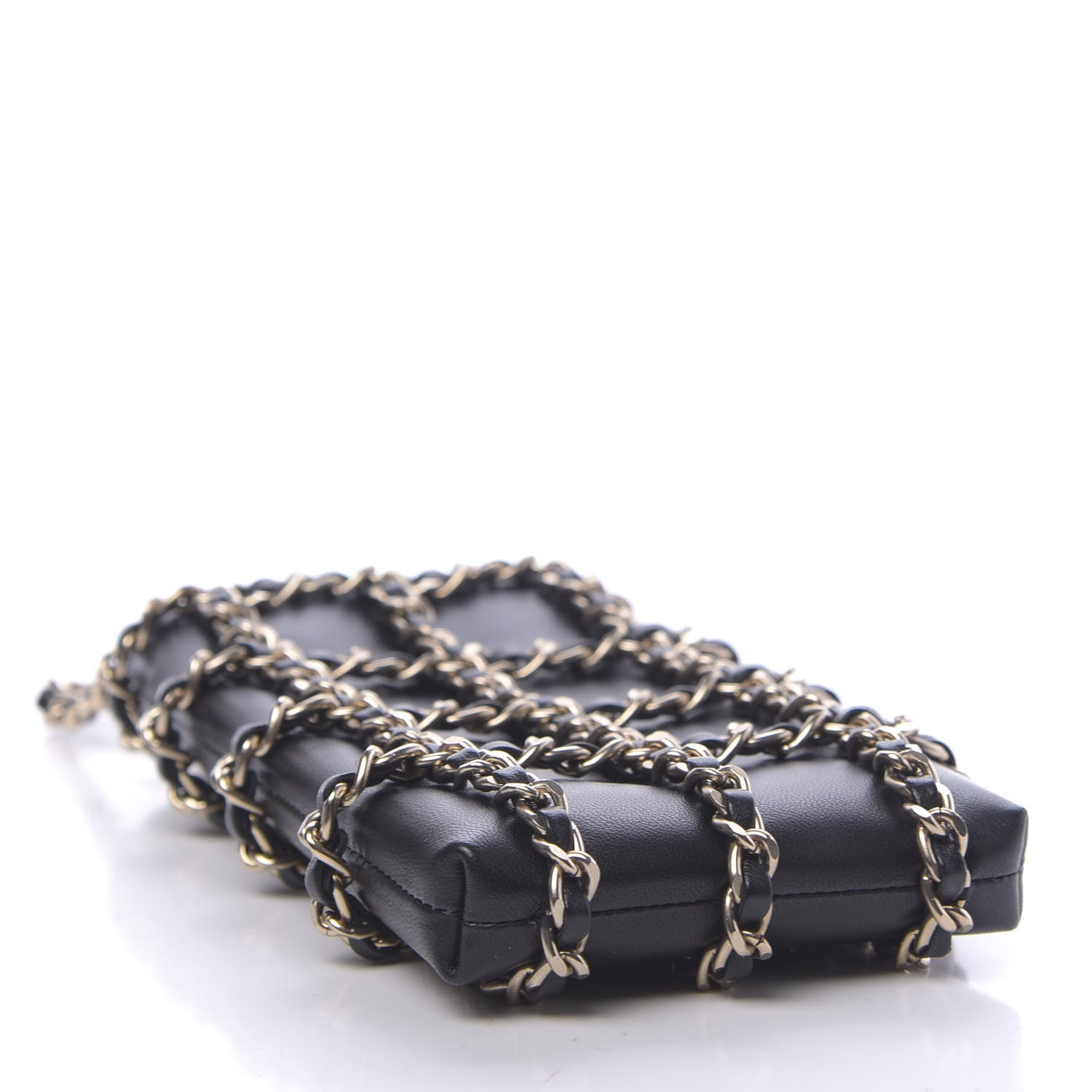 Chanel Lambskin Tech Me Out Clutch With Chain Black 4 of 12