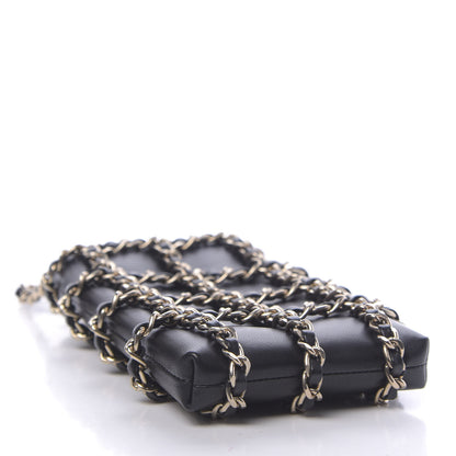 Chanel Lambskin Tech Me Out Clutch With Chain Black 4 of 12