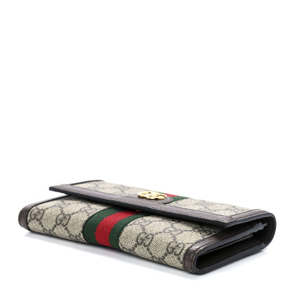 Gucci GG Supreme Monogram Web Ophidia Continental Wallet Brown 8 of 11