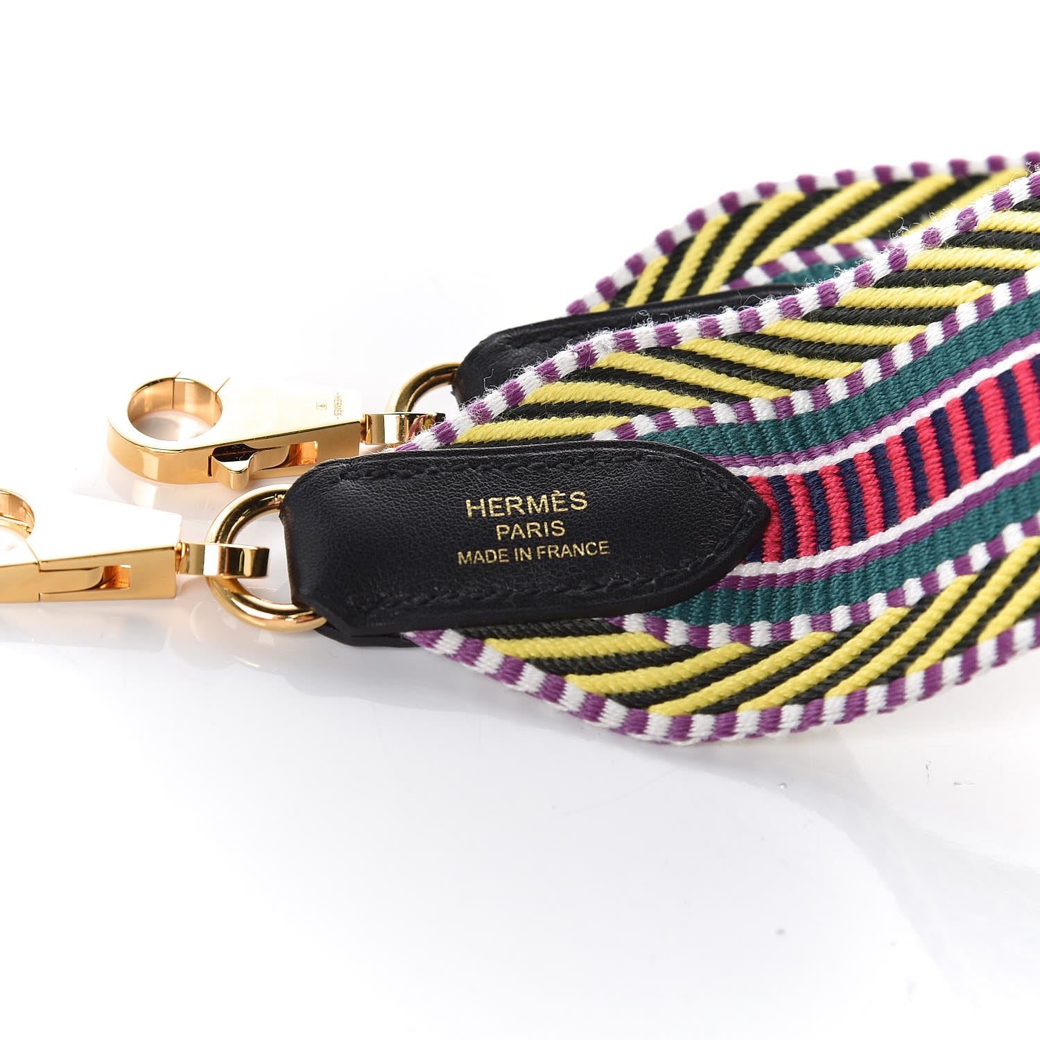 Hermes Toile Swift 50mm Sangle Cavale Shoulder Strap Multicolor Black 4 of 4