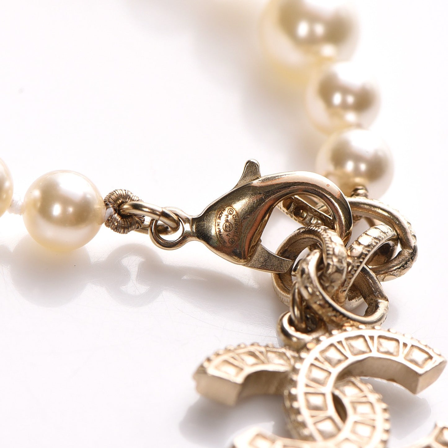 Pearl CC Bracelet Gold