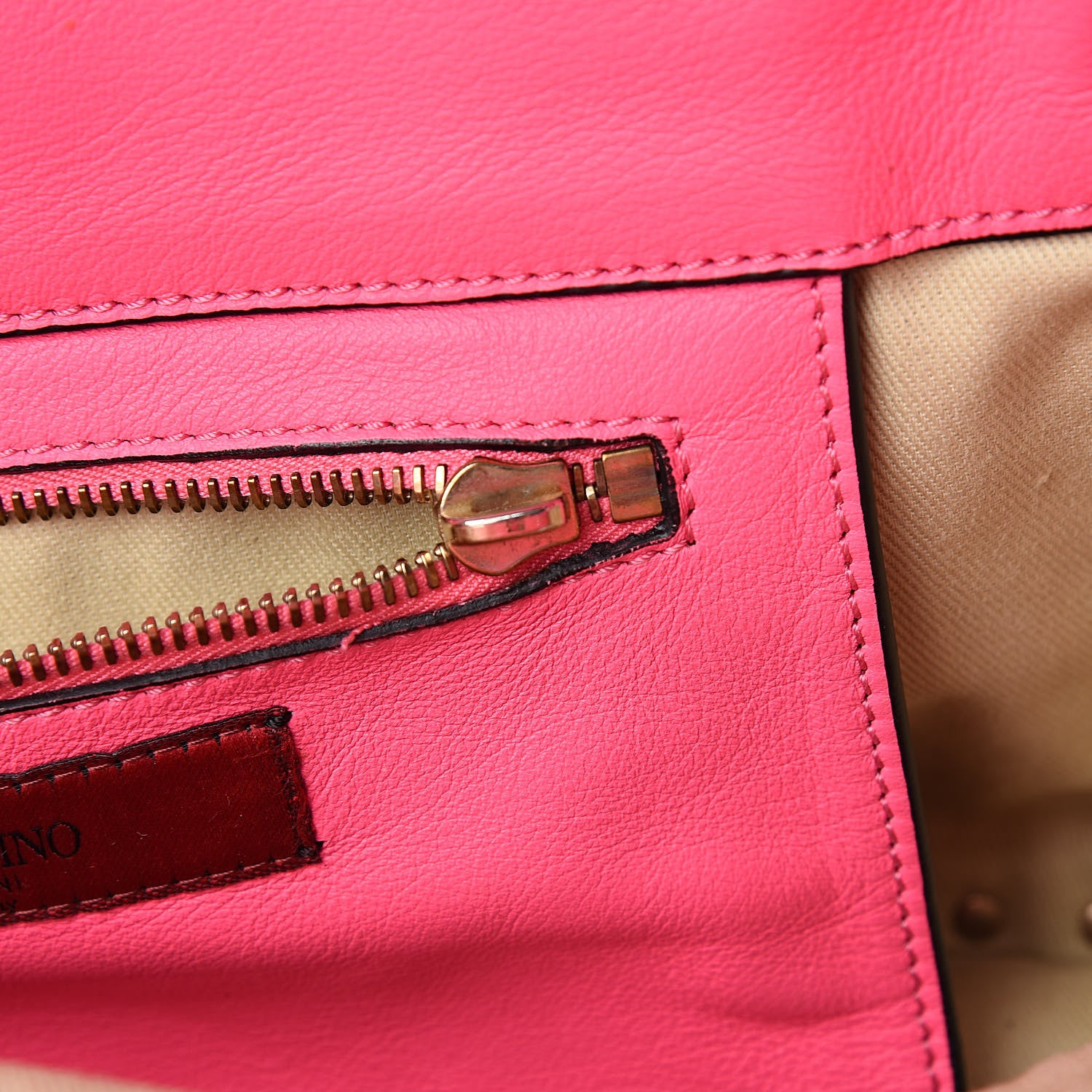 Valentino Garavani Vitello Small Rockstud Tote Fuxia Fluo 7 of 10