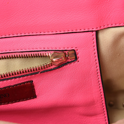 Valentino Garavani Vitello Small Rockstud Tote Fuxia Fluo 7 of 10