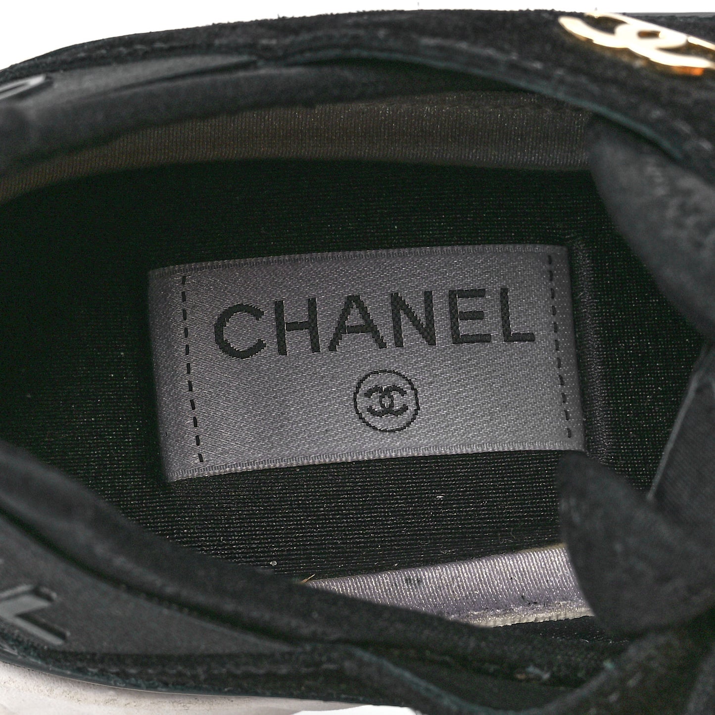 Velvet Calfskin Mixed Fibers CC Sneakers 39 Black