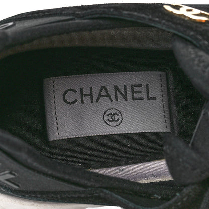Chanel Velvet Calfskin Mixed Fibers CC Sneakers 39 Black 7 of 9