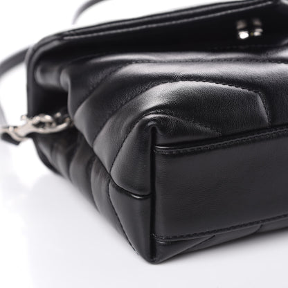Saint Laurent Calfskin Y Quilted Monogram Toy Loulou Crossbody Bag Black 8 of 9