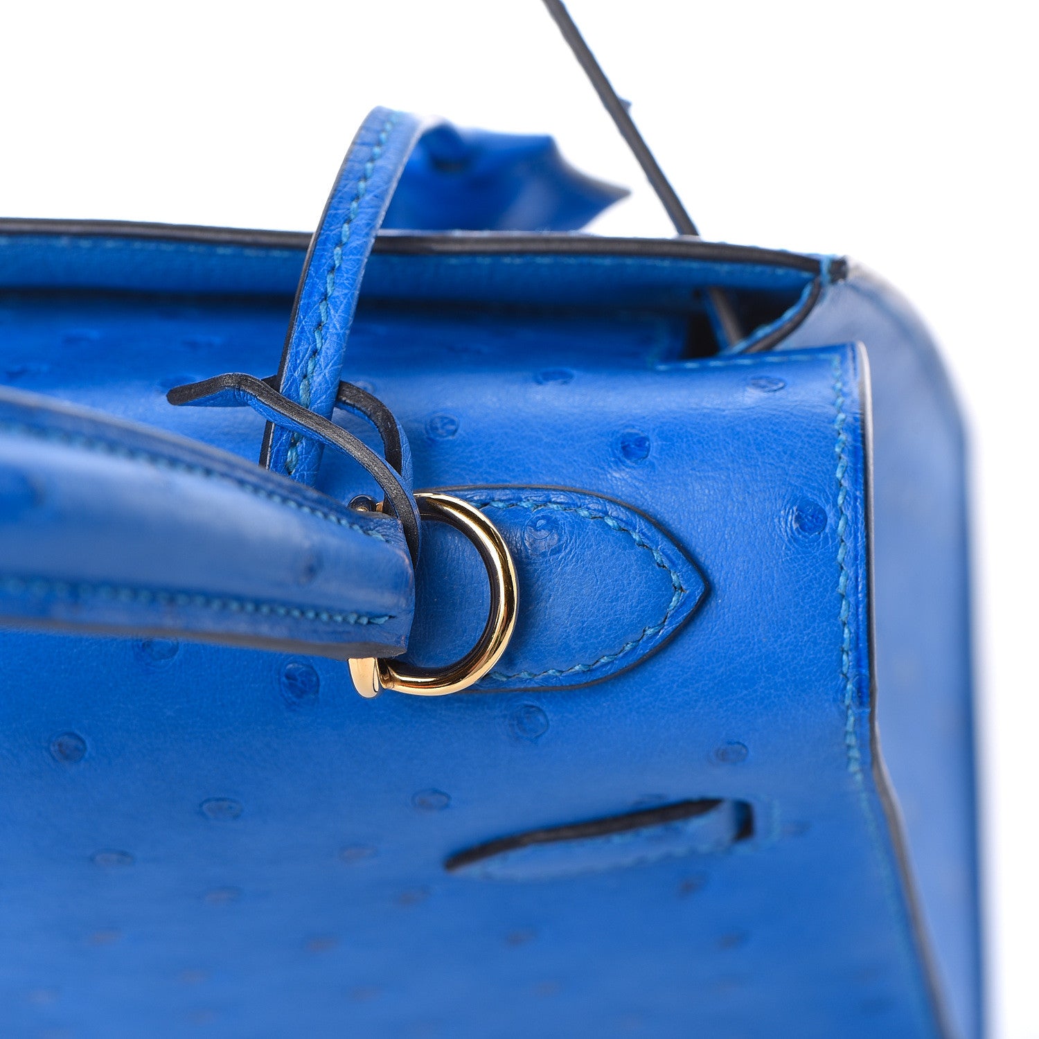 Hermes Ostrich Kelly Sellier 25 Bleuet 30 of 40