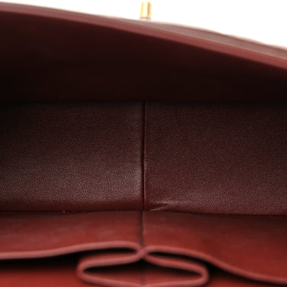 Chanel Lambskin Quilted Tri-Color Jumbo Double Flap Orange Burgundy Yellow 5 of 14