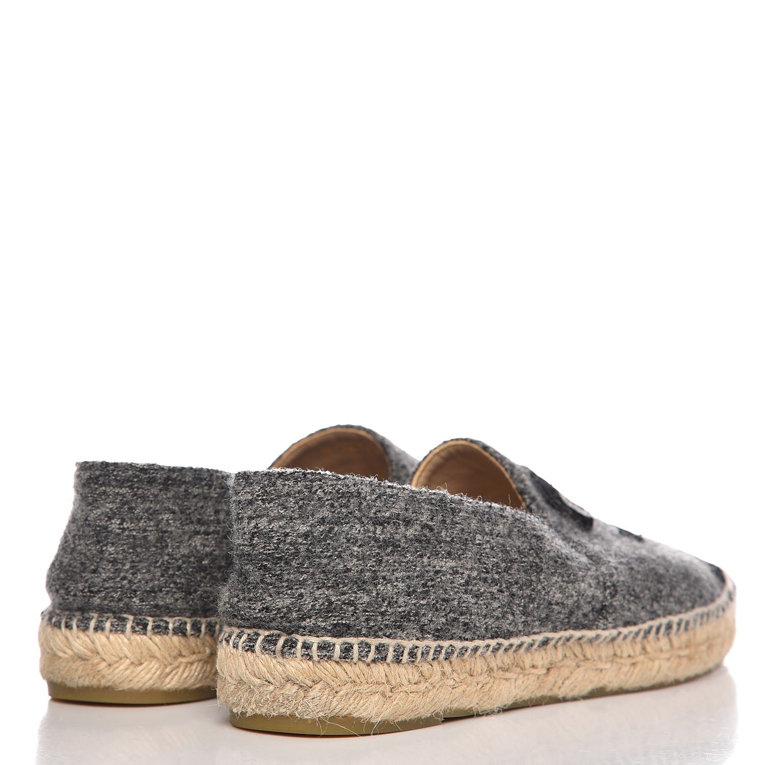 Chanel Tweed Velvet CC Espadrilles 41 Grey Black 4 of 11