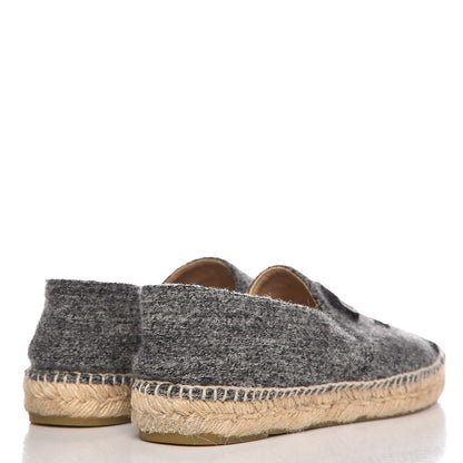 Chanel Tweed Velvet CC Espadrilles 41 Grey Black 4 of 11