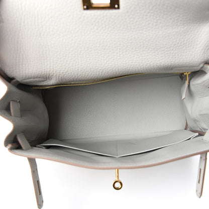 Hermes Taurillon Clemence Kelly Retourne 28 Gris Perle 4 of 9