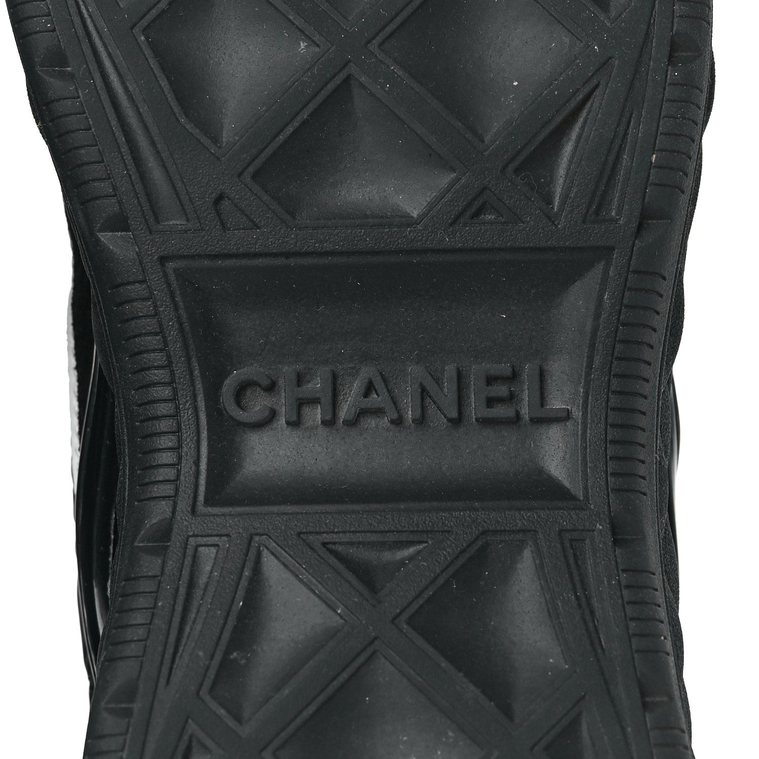 Chanel Fabric Calfskin Suede Womens CC Sneakers 38 Black 6 of 9